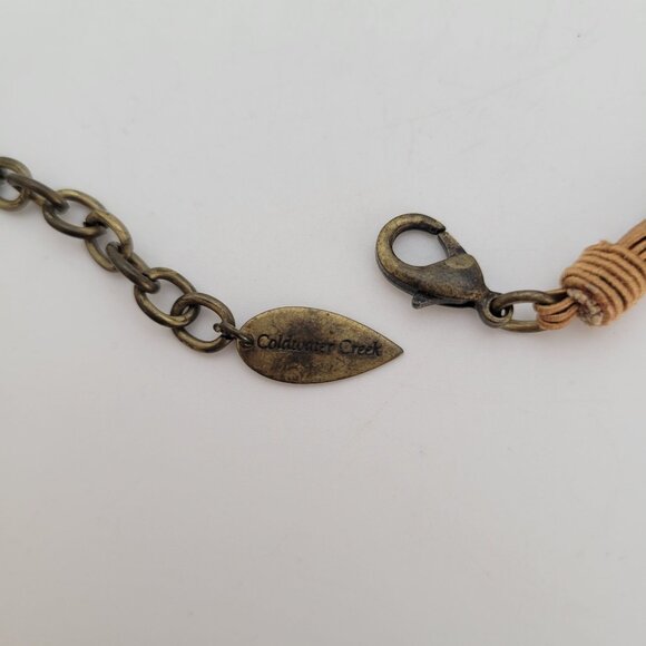 Coldwater Creek 16" Necklace Orange & White Pendant Chunky Retro Fashion Jewelry - Picture 5 of 9